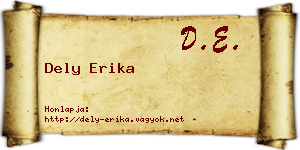Dely Erika névjegykártya